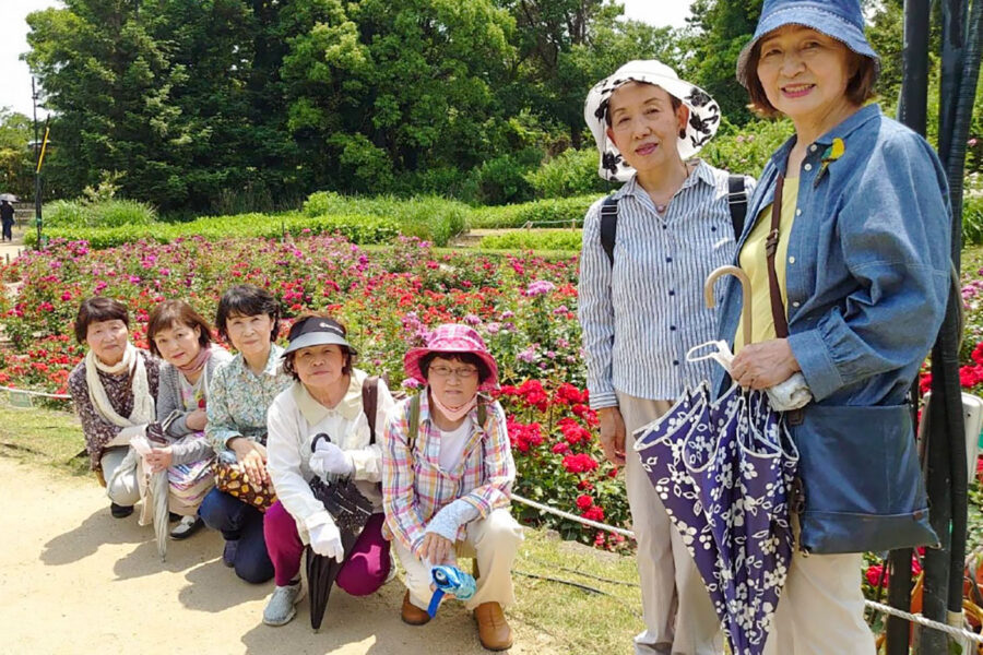 中部南支部が浜寺公園のバラ園を散策